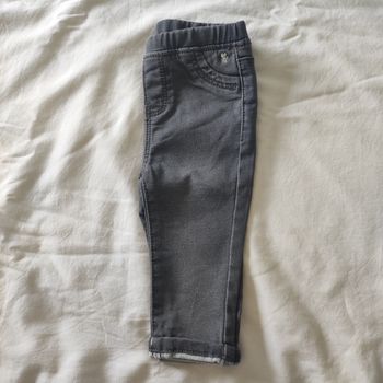 Pantalon bébé Obaïbi 6 mois gris effet jean