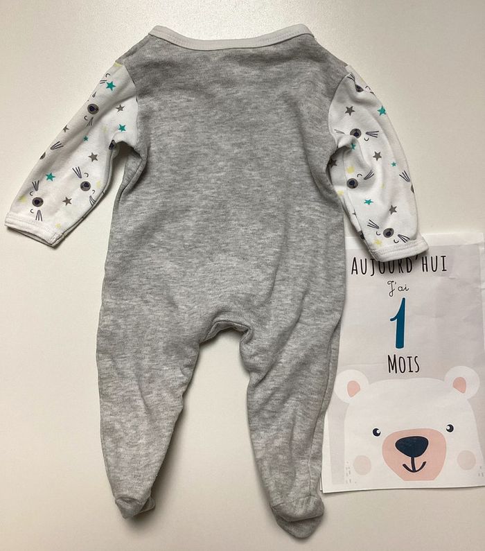 Pyjama coton bicolore 1 mois - photo numéro 2