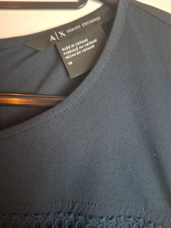 Robe Armani Exchange A|X bleu marine chic ajourée T.40/42 - photo numéro 4