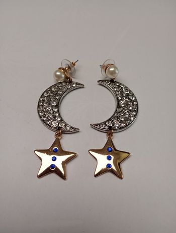Boucles d'oreille lune étoile