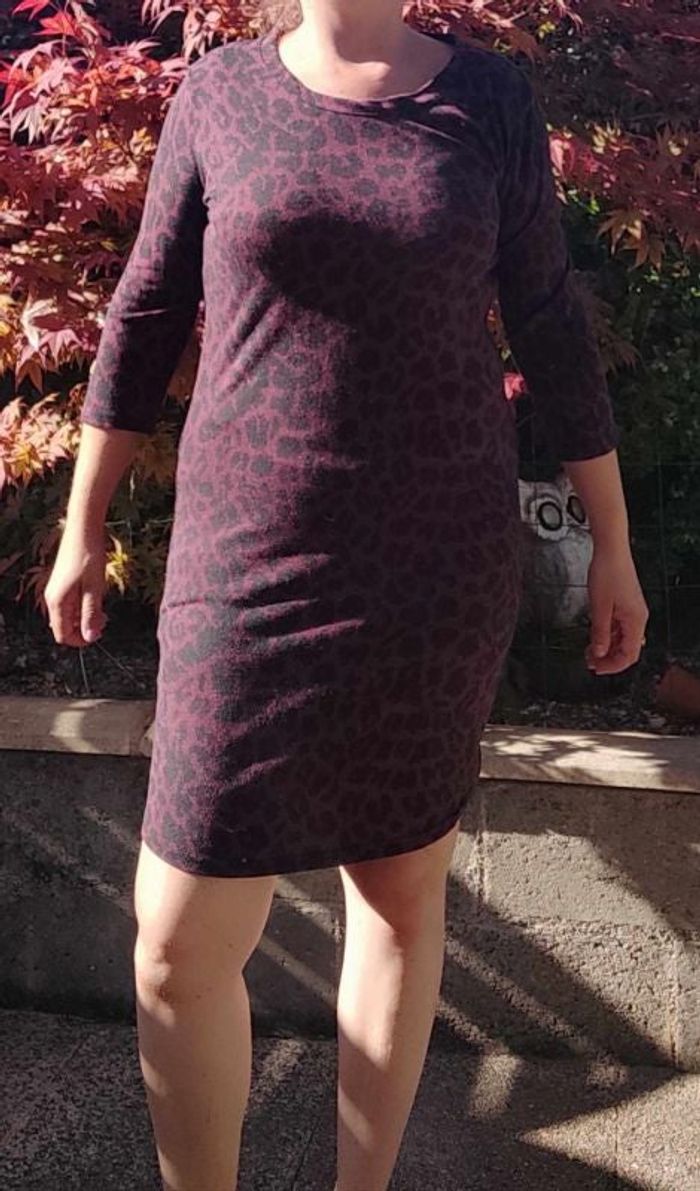 Robe leopard bordeau noir t40/42