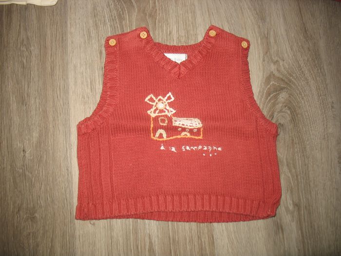 ENSEMBLE 3 PIÈCES BÉBÉ GARÇON : GILET + PULL + TEE SHIRT MC "KIABI BABY" - 6 MOIS - n°04 - photo numéro 4