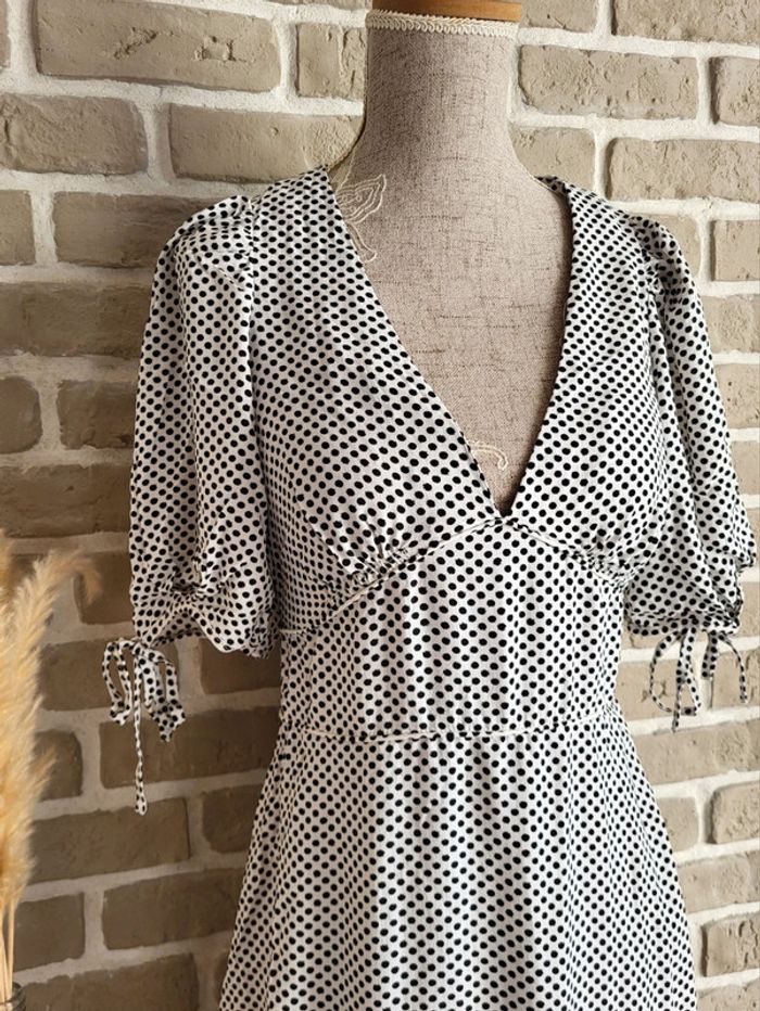 Robe blanche à pois noir H&M neuve - photo numéro 5