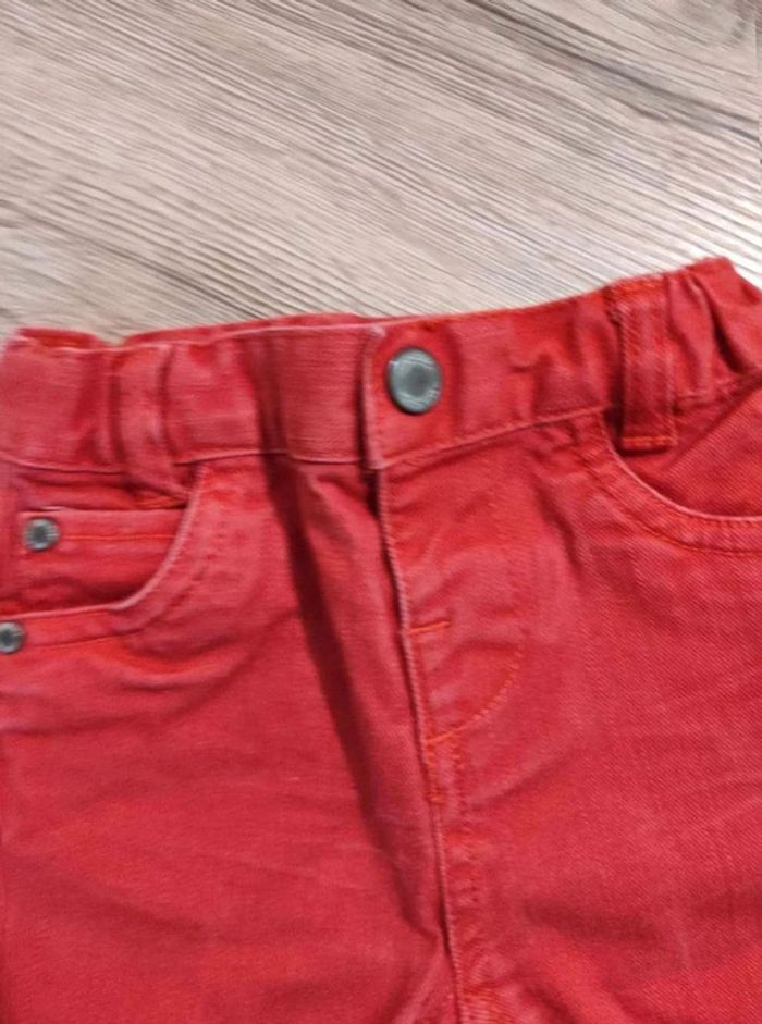 Jeans rouge tape à l'oeil 9 mois - photo numéro 3