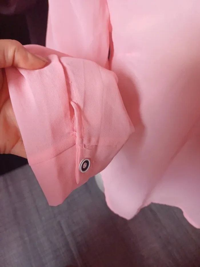 Jolie blouse rose zippée en voile taille M - photo numéro 6