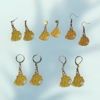 👑 Boucles d’oreilles Princesse Belle – Attaches au choix ! 🌹