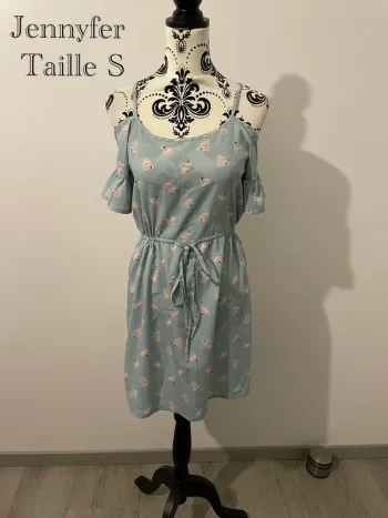 Robe bleue imprimée flamand rose Jennyfer – Taille S