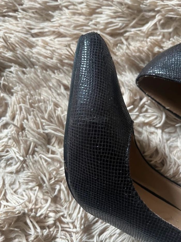 Superbes talons aiguilles effet croco et talon argenté 10 cm - photo numéro 3