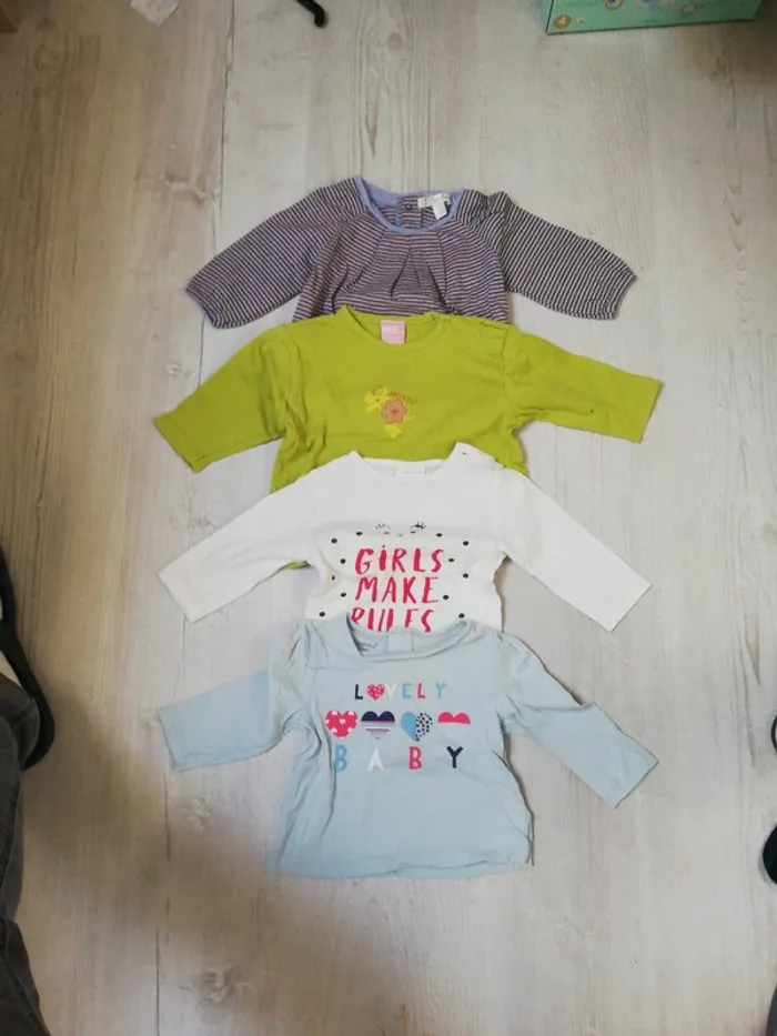 Lot de 4 t-shirt manches longues 3mois