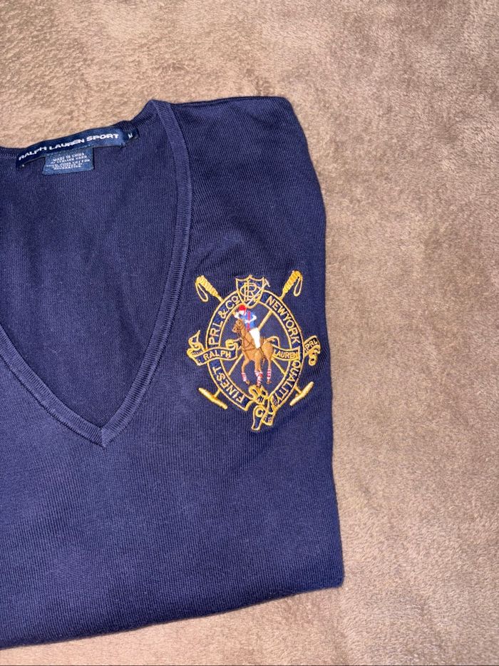 Pull bleu Ralph Lauren sport femme taille M en très bon état - photo numéro 2