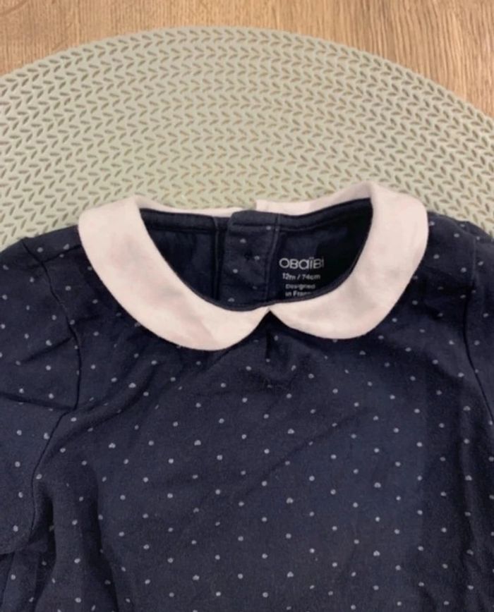 Ensemble fille pentalon rouge et haut bleu - 12mois - obaibi - photo numéro 15