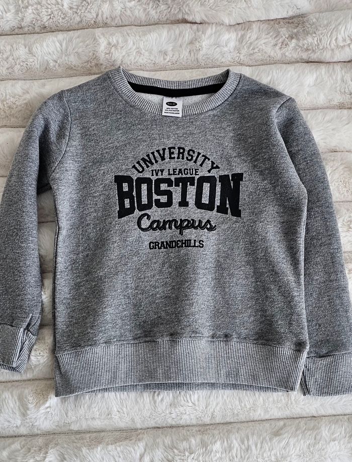 Sweat chaud manches longues gris Boston 4 ans