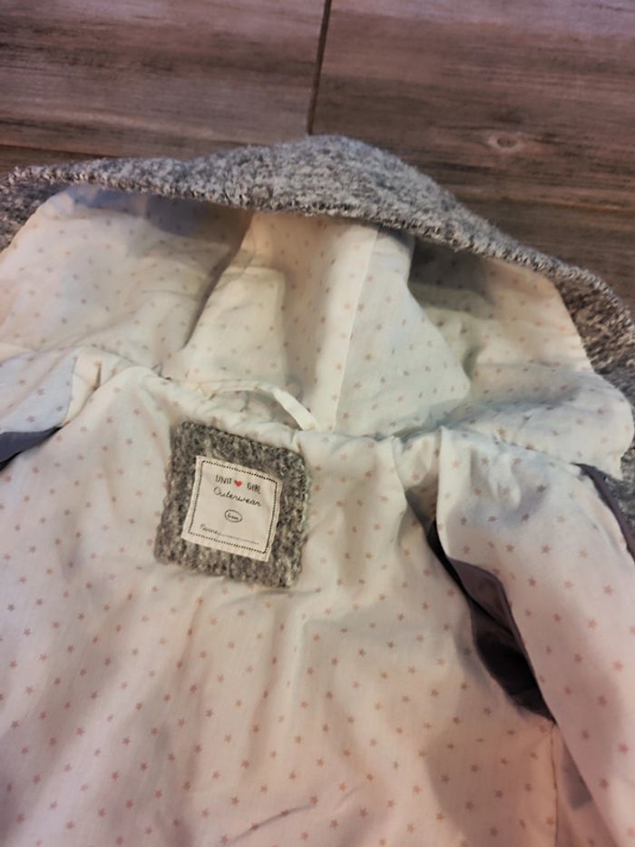 Manteau avec capuche gris blanc Unit Girl Outerwear Taille 6 mois - photo numéro 4
