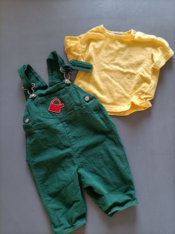 Ensemble salopette et tshirt 3 mois
