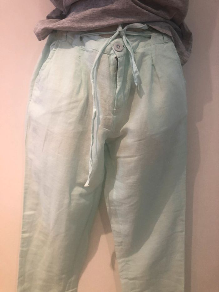 Pantalon d’été en lin et coton tissia taille 38 - photo numéro 2