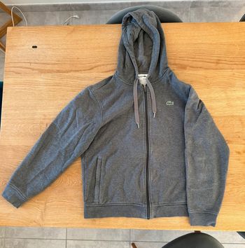 Veste Lacoste à capuche zippée grise taille L