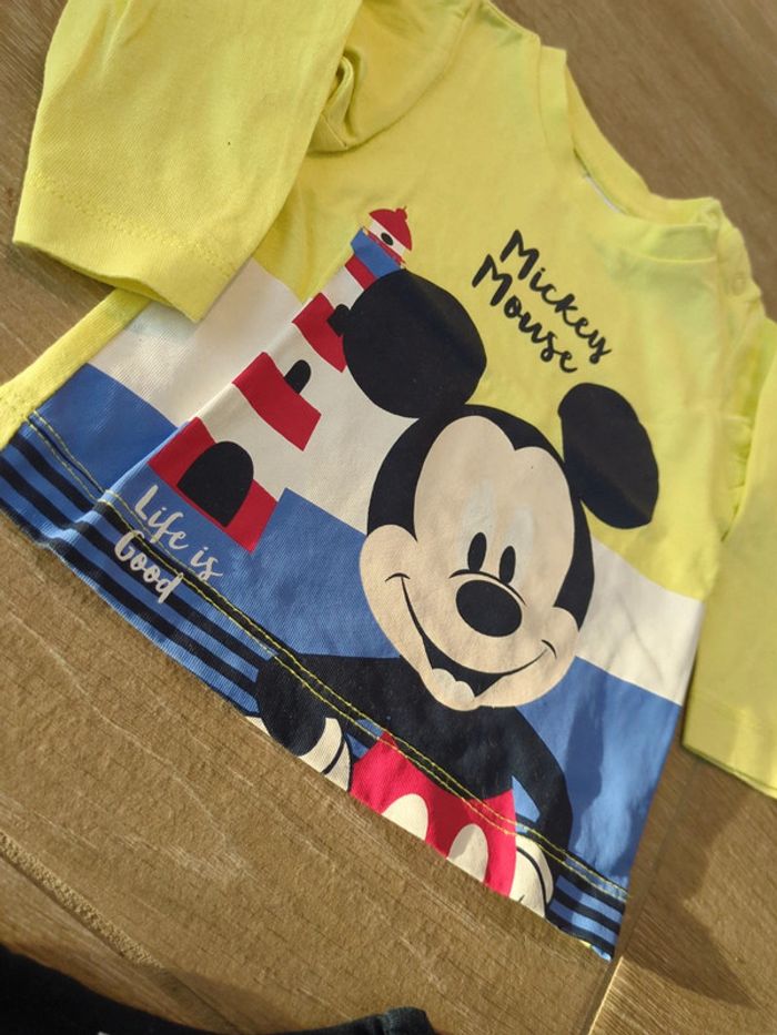 Lot tee-shirts manches longues Mickey 3mois - photo numéro 5