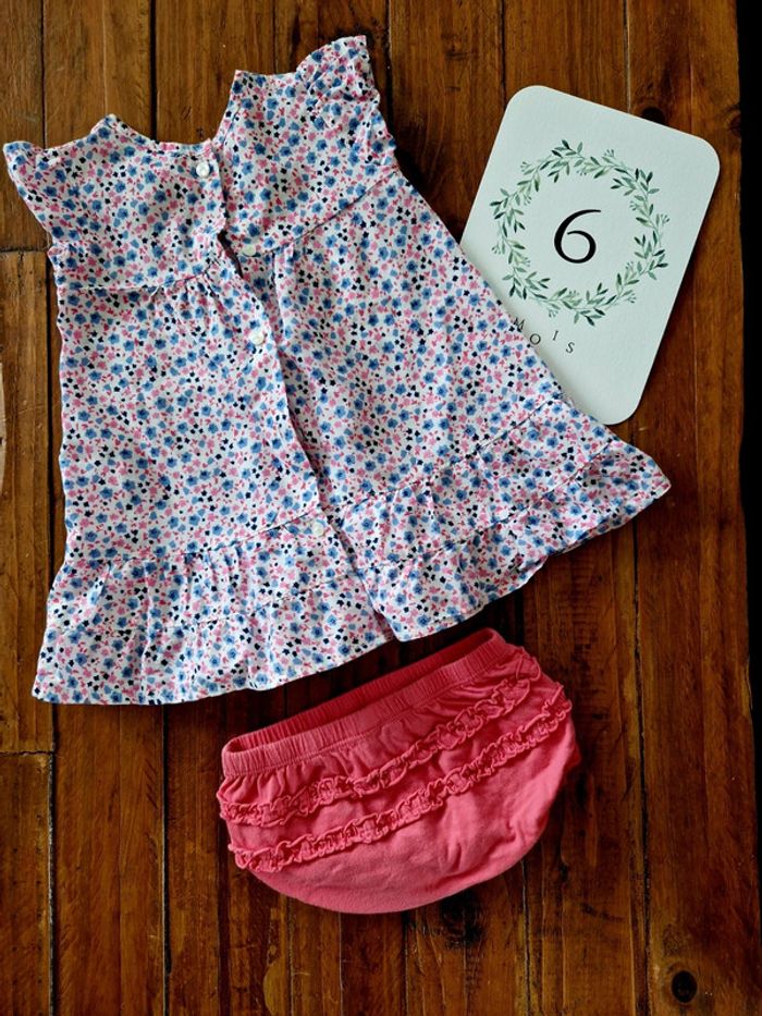 Robe motif liberty + bloomer 6 mois - photo numéro 2