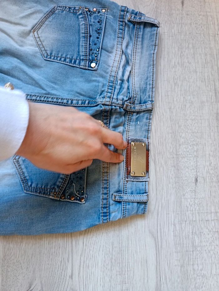 Jeans 36 S femme pantalon mychristy tbe perles strass - photo numéro 12