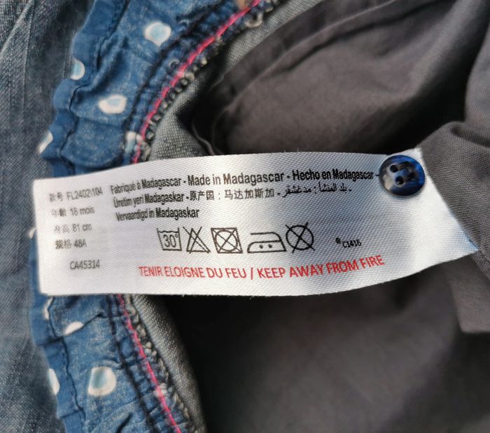 Robe 👣 jean léger, Broderies, orchestra, 18 mois - photo numéro 14