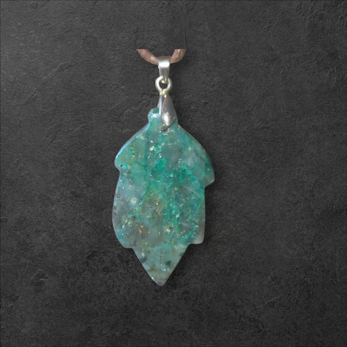 Pendentif chrysocolle pierre naturelle lithotherapie - photo numéro 2