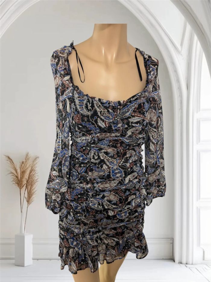 Robe d’été fleurs Zara neuve taille xs manche longue - photo numéro 3