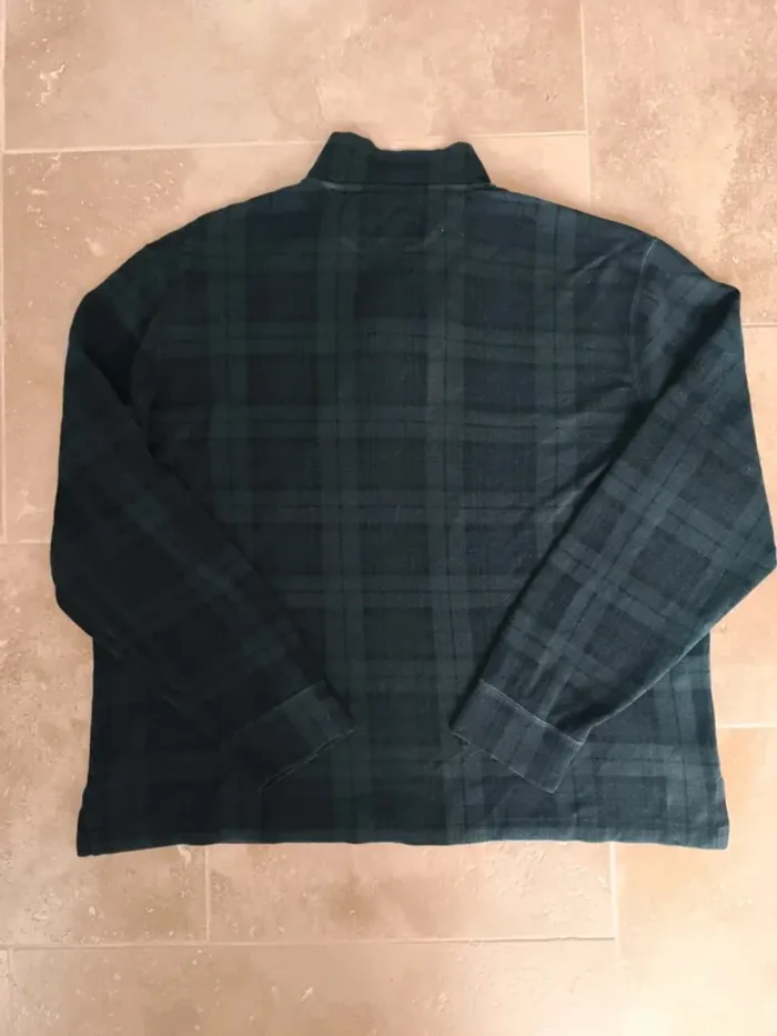 Pull quart Zip homme écossais L Ralph Lauren vert motif carreaux logo jaune excellent état - photo numéro 13