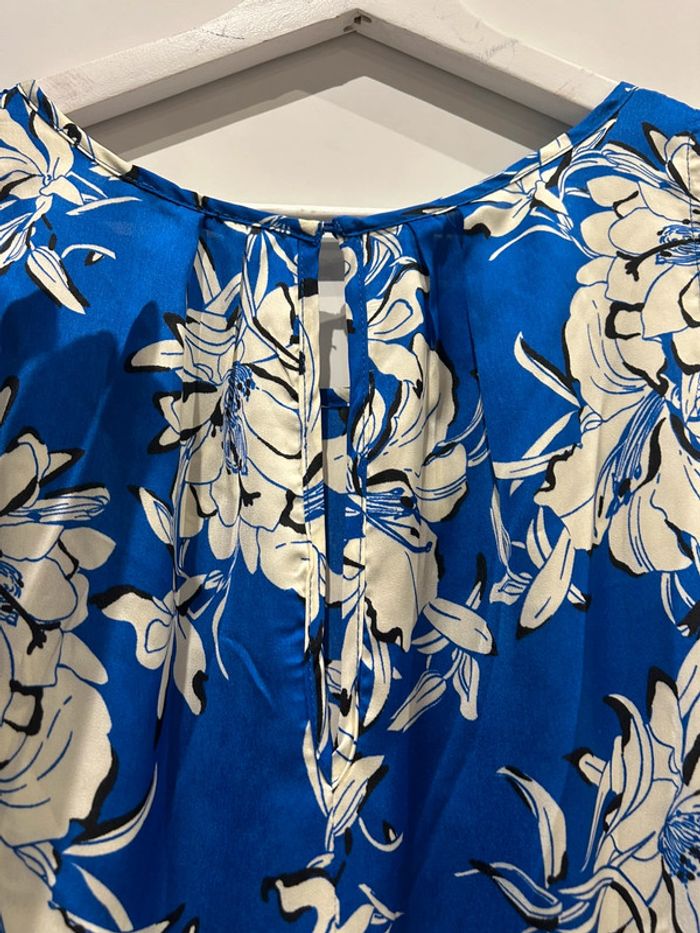 Robe courte, tunique, bleue imprimée taille 38 - photo numéro 5