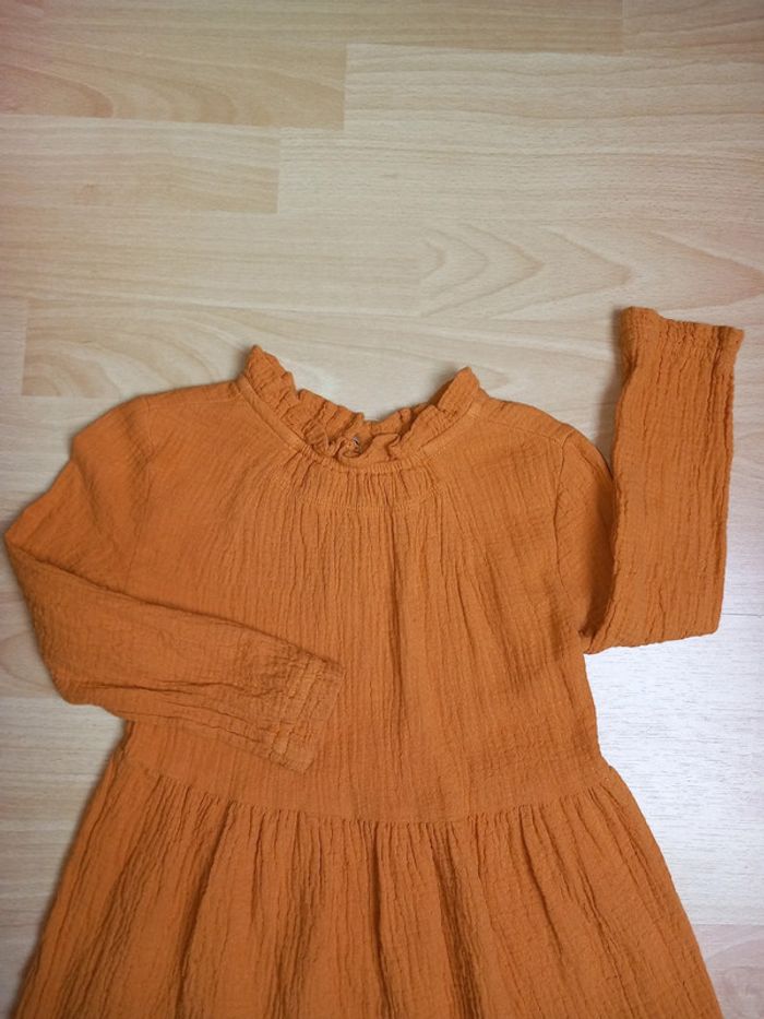 Robe gaze de coton moutarde Okaïdi 4 ans TBE - photo numéro 2