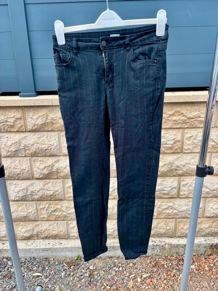 Pantalon noir à rayures Pimkie taille 40 – chic et confortable