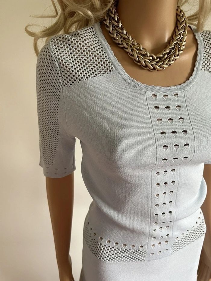 Robe bleue claire neuve à manches courtes Morgan taille XS (valeur 80€) - photo numéro 4