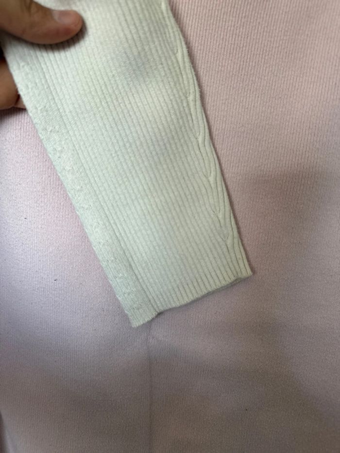 Pull bicolore Tommy Hilfiger Femme – Taille L – Rose pâle & blanc – Très bon état - photo numéro 2