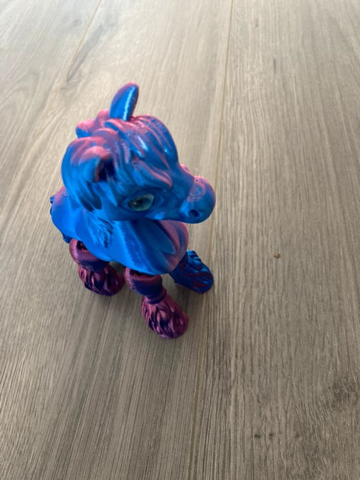 Poney articulé bleu rose - photo numéro 2