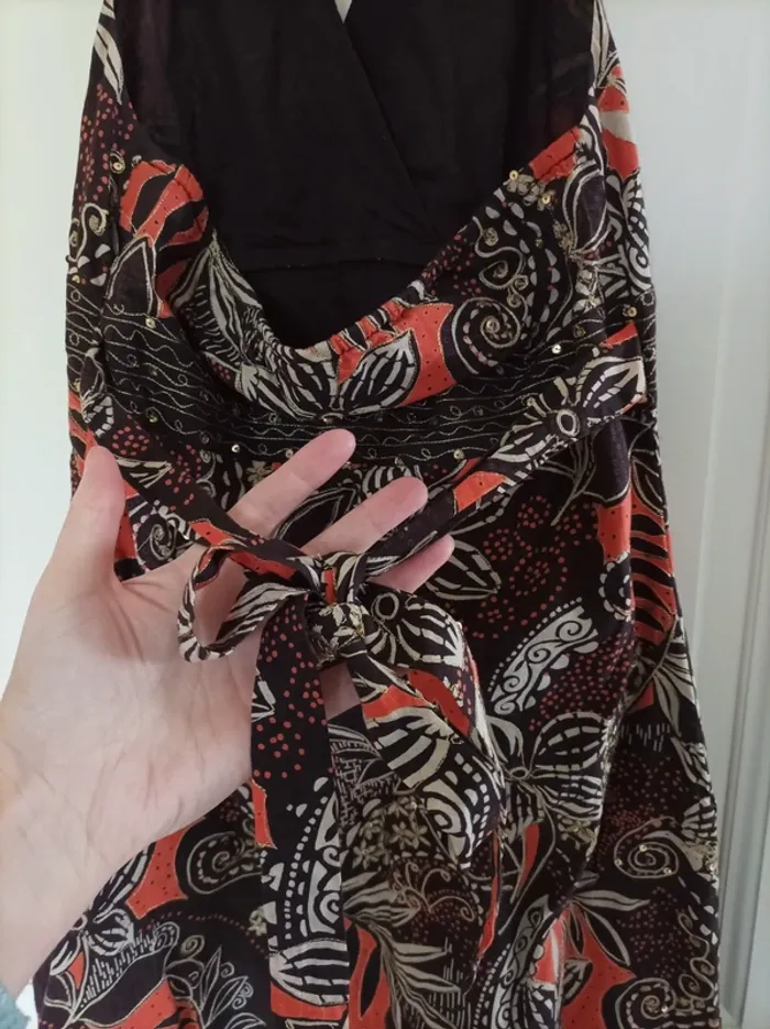 Robe d'été ethnique T36 dos nu - photo numéro 4