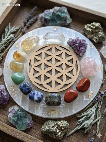 Fleur de Vie en bois 13cm - Décoration Zen / Lithothérapie