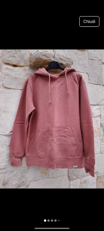 Felpa con cappuccio rosa cipria taglia S unisex
