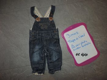 salopette tape à l'oeil taille 3 mois attention voir photo usé au niveau des brettelles