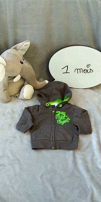 Gilet zippé à capuche Garçon 1 mois Kitchoun