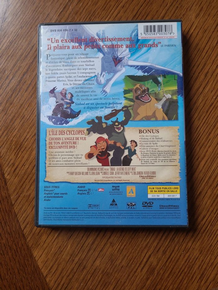 dvd sinbad, la légende des 7 mers - photo numéro 2