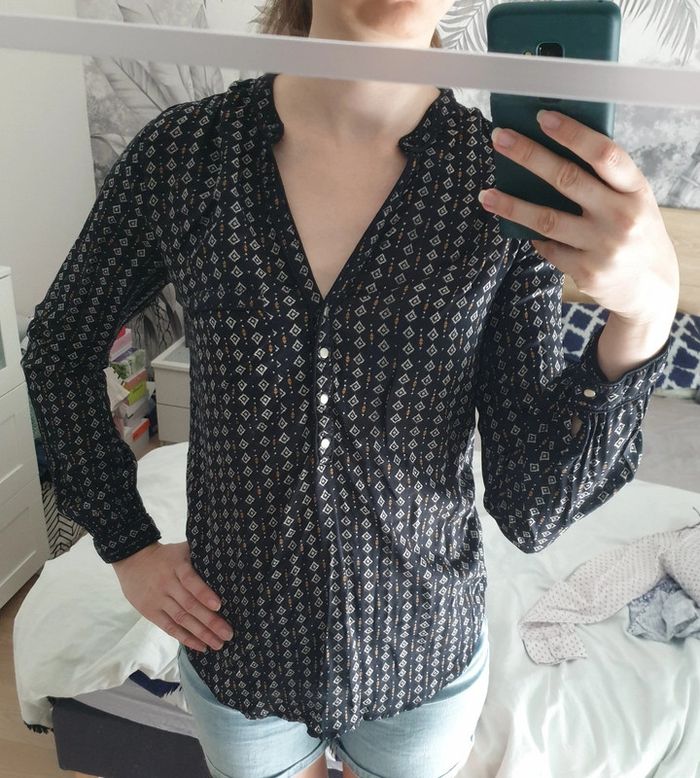 Blouse noire petits motif pimkie - photo numéro 2