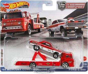 HOT WHEELS CAMION TEAM TRANSPORT 65 MERCURY COMET CYCLONE ET FORD C-800