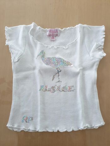 T-shirt fille 12 mois blanc cigogne alsace
