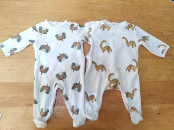 Lot de 2 grenouillères en velours
