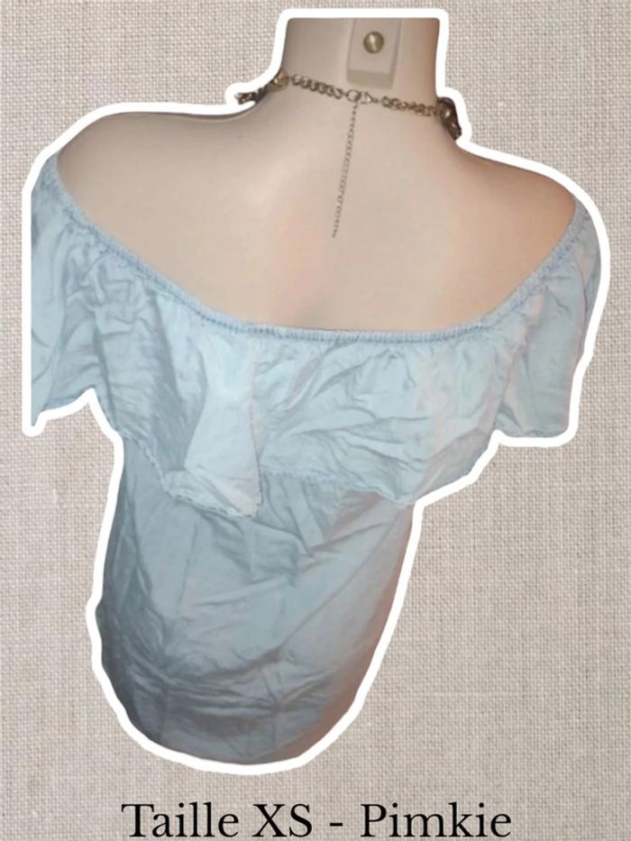 Robe épaules dénudée 👗 bleu ciel - Taille XS - Pimkie - photo numéro 4