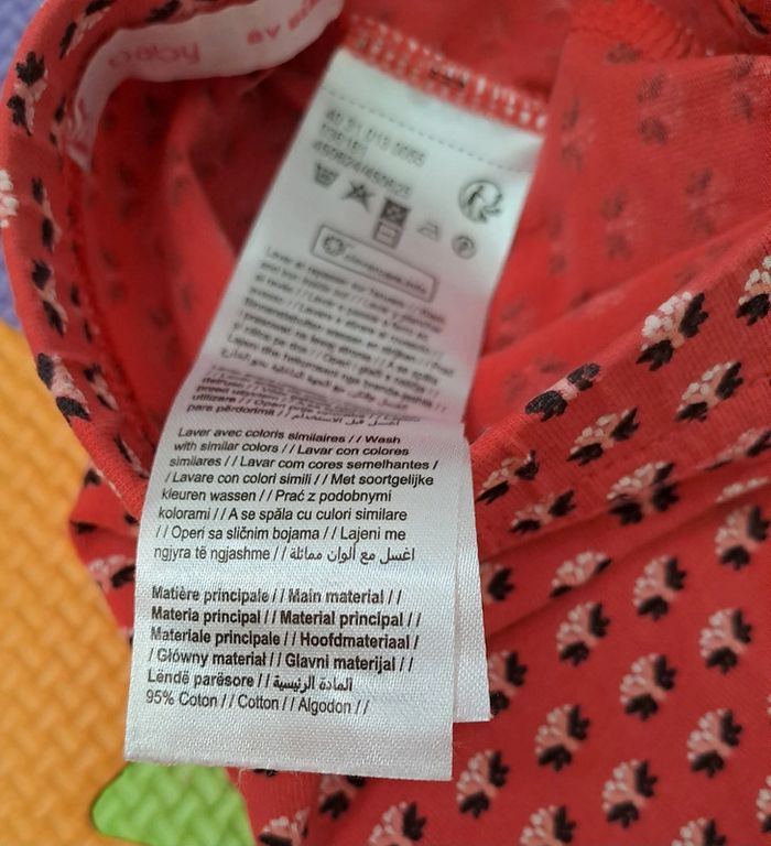 Legging rose fushia fleurs, gémo, taille 6 mois (68 cm) - photo numéro 4