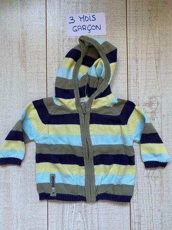 Gilet à capuche à rayures