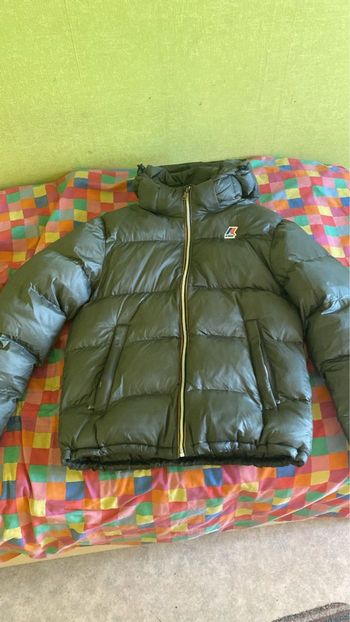 Doudoune verte K-Way avec capuche