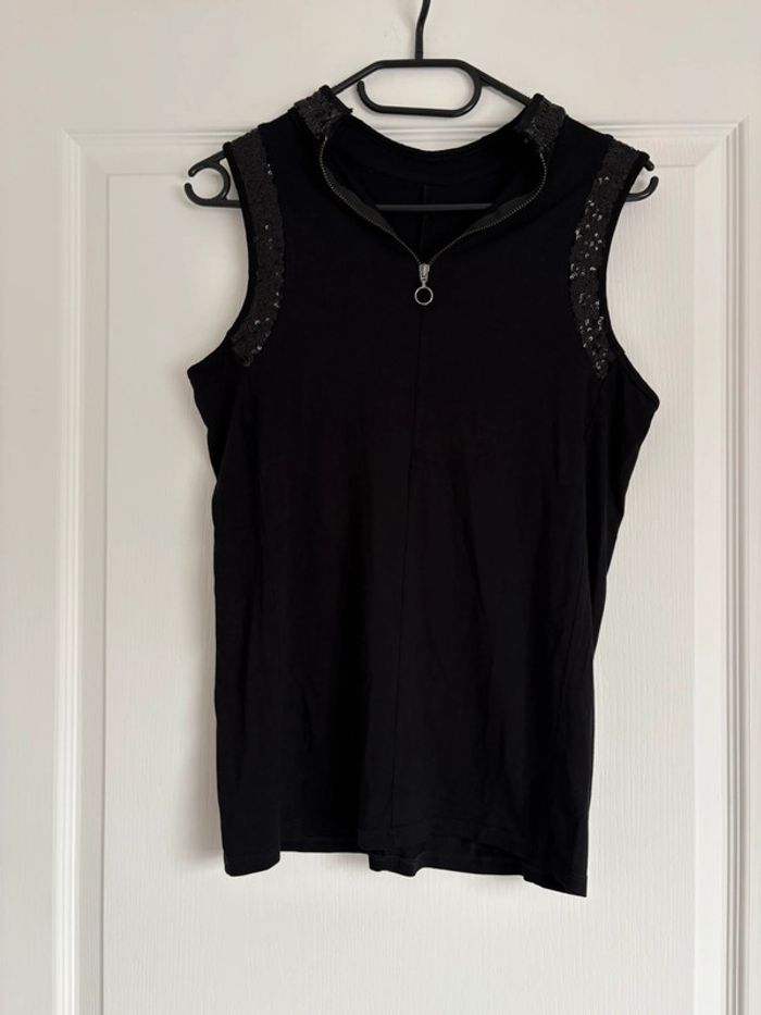 Ensemble été top noir Promod et jupe fleurie Mim M très bon état🖤 - photo numéro 7