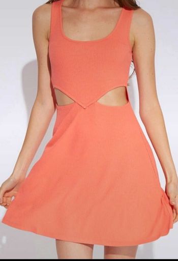 Robe côtelée corail
