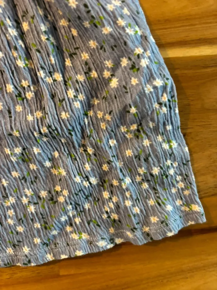 Robe bleu à col avec manches courtes - photo numéro 4